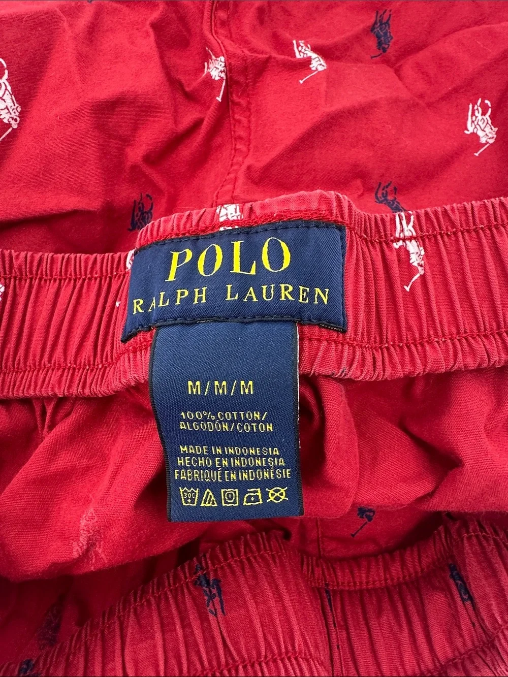 Polo by Ralph Lauren Red Boxer-Style Shorts with Multi Pony Embroidery